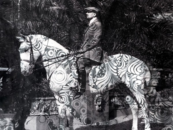 Andrea Chisesi, D’Annunzio a cavallo, 2020, cm. 180x152 (opera donata al Vittoriale la più grande in mostra), fusione su tela