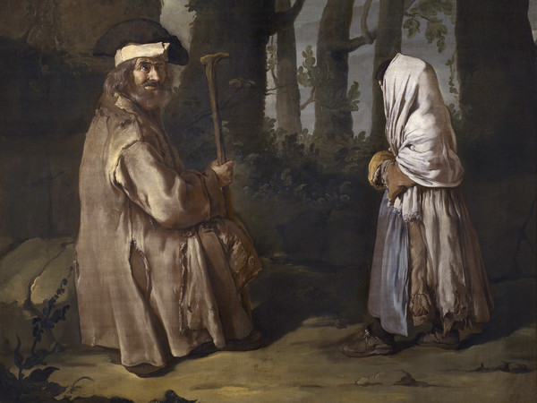 Giacomo Ceruti detto il Pitocchetto, Due poveri in un bosco (L’incontro nel bosco), 1730-1735 circa olio su tela, 156 x 190 cm | Courtesy Pinacoteca Tosio Martinengo, Brescia