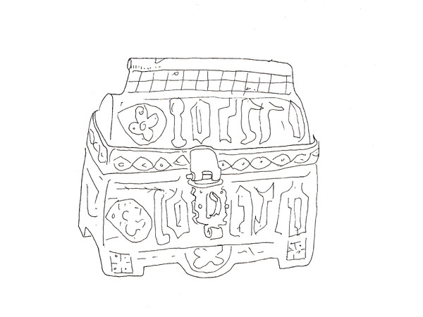 © Alvise Bittente per ARTE.it,  Reliquary casket, Rhineland, 1450 ca., Ottone inciso, 16 x 12 x 4.5 cm, Staatliche Museen zu Berlin, Dalla mostra 