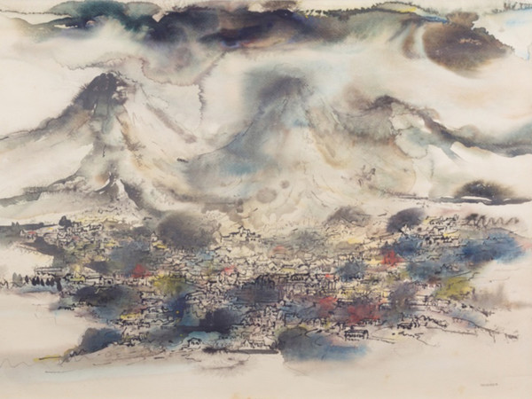 Leon Pacunayen, <em>View from Anaheim</em>, 1984, Acquerello su carta, 76 x 55.50 cm