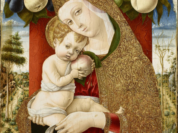 Carlo Crivelli, Madonna col Bambino, 1480-1483, tempera su tavola, collezione Lochis, 1866