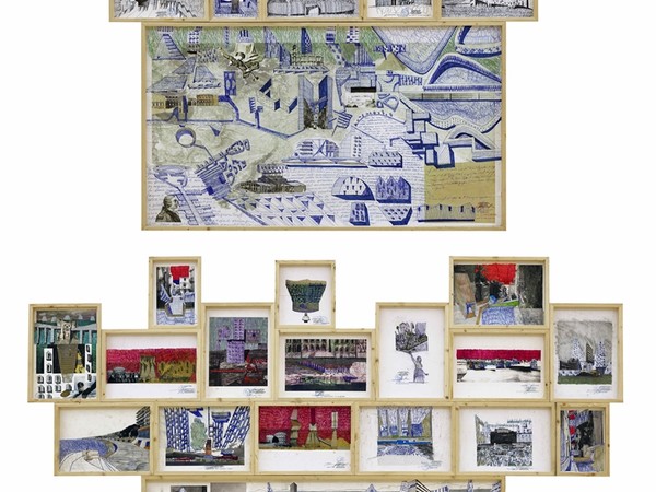 Cherubino Gambardella, Supernapoli, 2014, tecnica mista e collage su carta stampata. Donazione dell'artista / collezione museo Madre