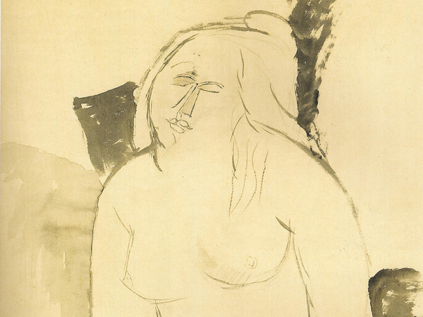 Amedeo Modigliani, Nudo femminile seduto, 1914-16 Acquarello e matita su carta, cm 54.6 x4 2.6 Collezione privata