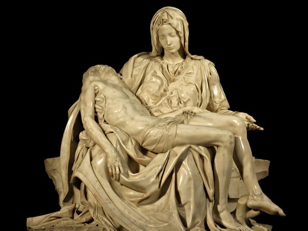 Michelangelo Buonarroti, La Pietà, 1497-1499. Scultura in marmo, cm 174 x 195 x 69. Basilica di San Pietro in Vaticano