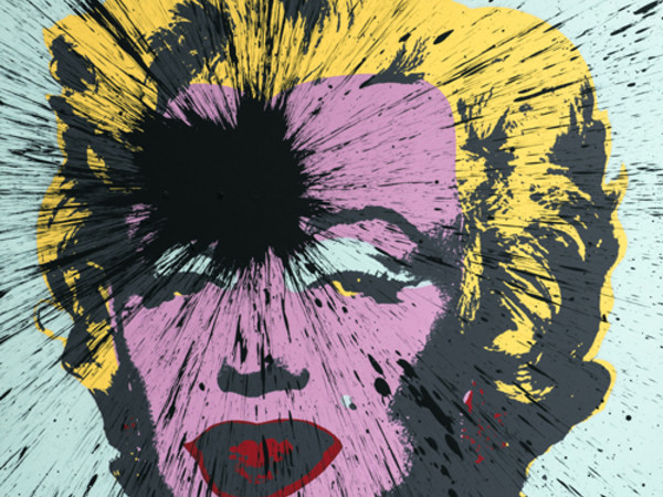 Julian T., Impact Marilyn, Serie Fame, 2014. Acrilico su serigrafia by Sunday B. Morning, 91x91 cm