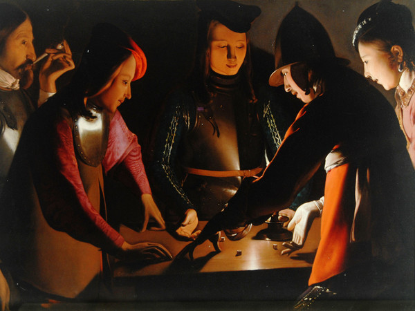 Georges de La Tour<em>, I giocatori di dadi</em><em>,</em>1651 ca. Olio su tela, 95,5 x 130,5 cm. Preston Park Museum and Grounds Stockton-on-Tees, Regno Unito<br />