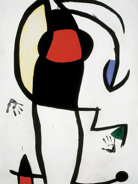 Joan Miró, Femme dans la rue, 1973, olio, guazzo e acrilico su tela, 195x130 cm