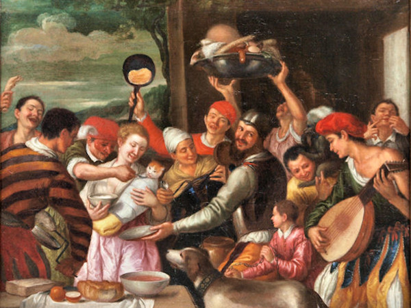 Nicolo Frangipane, La festa del gatto, H37xL48, olio su tela, 1565 - 1597