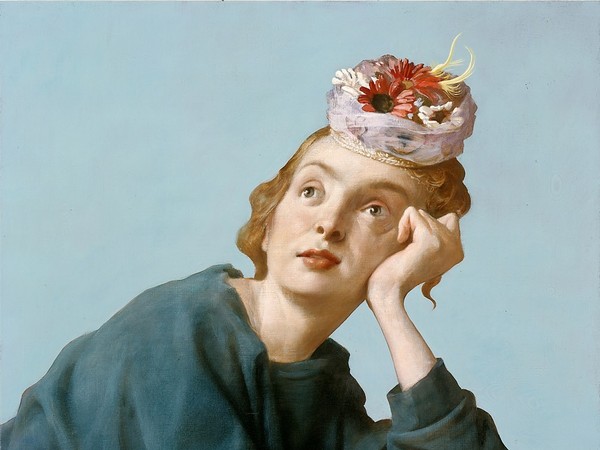 John Currin, <em>The Penitent</em>, 2004, Olio su tela, 86.4 x 106.7 x cm | Private Collection © John Currin - Courtesy Gagosian Gallery - Photo by Rob McKeever
