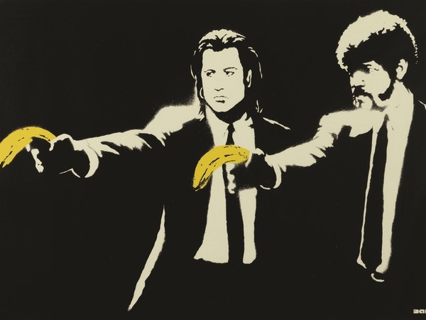 Banksy, Pulp Fiction, 2015, serigrafia su carta 50x70 cm. Collezione privata 