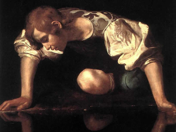 Caravaggio, Narciso alla fonte, 1597-1599, Olio su tela, 92 x 112 cm, Galleria Nazionale d'Arte Antica, Palazzo Barberini, Roma