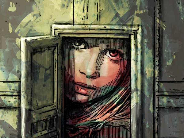 Opera di Alice Pasquini per <em>Unchanging World</em>