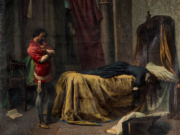 Achille Guerra, La morte di Giovanna I di Napoli nel Castello di Muro in Basilicata (1865 ca). © Pinacoteca Nazionale di Bologna 