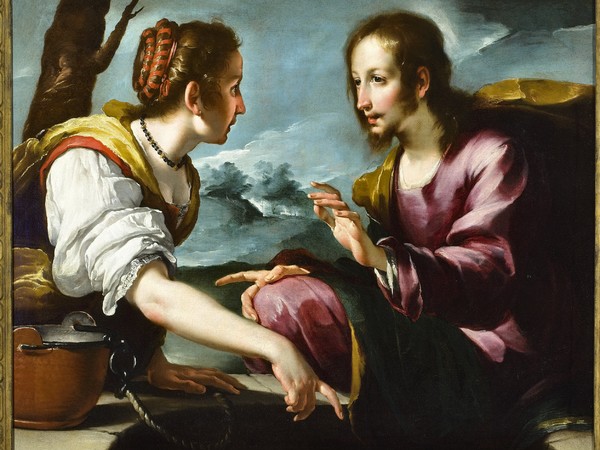 Bernardo Strozzi, Cristo e la Samaritana, olio su tela, cm. 95x112. Collezione privata