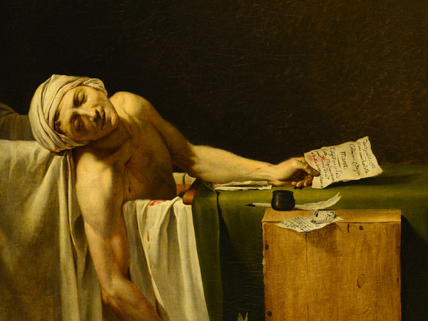 Jacques-Louis David, La morte di Marat, olio su tela, 165×128 cm.