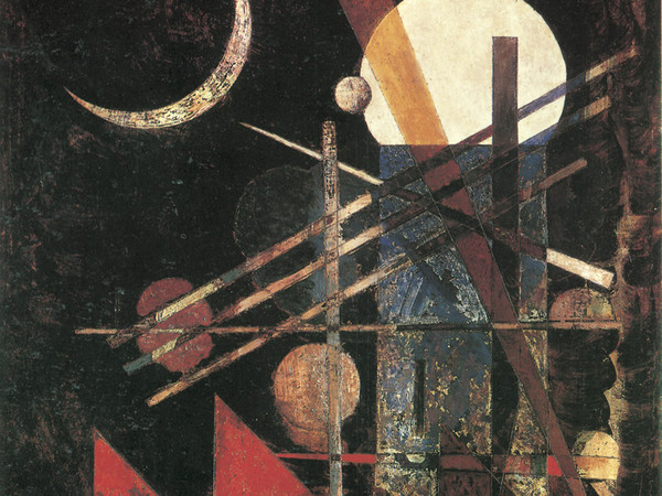 Wassily Kandinsky, Sichel (Falce), 1926 olio su cartone, 42x33. Milano, Collezione privata