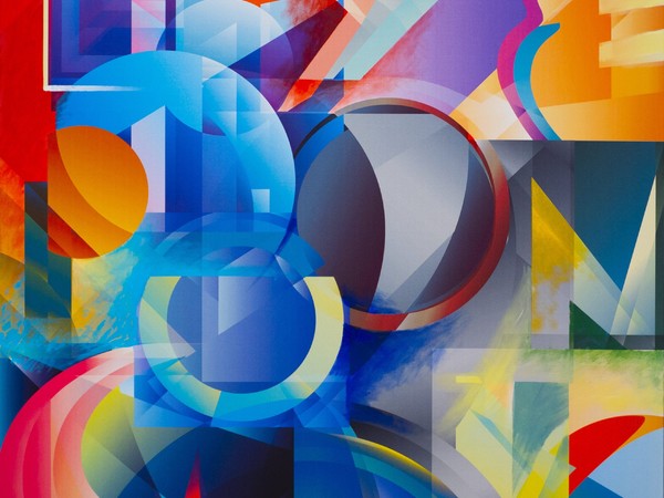 Lorenzo Marini, Futurtype, 2021, mixed media on canvas, 100x100 cm.