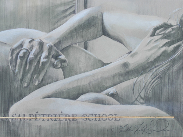 Faith47, La Salpetriere School I, Grafite e inchiostro su carta da archivio, 37.5 x 23 cm
