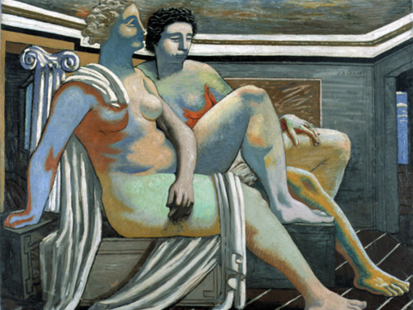 Giorgio de Chirico, Due figure mitologiche, 1927, olio su tela, cm 130,5x162