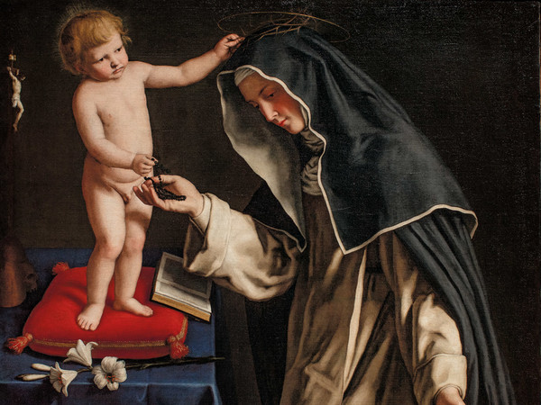 Giovan Battista Salvi detto il Sassoferrato, Santa Caterina da Siena con Gesù Bambino. Ro Ferrarese, Fondazione Cavallini Sgarbi