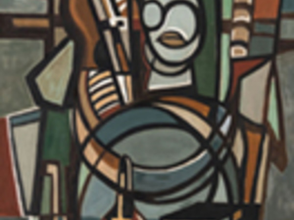 Lygia Clark, Violoncellista (O Violoncelista), 1951, olio su tela, 105,5 x 81 cm. Collezione privata Lygia Clark, Violoncellista (O Violoncelista), 1951, olio su tela, 105,5 x 81 cm. Collezione privata
