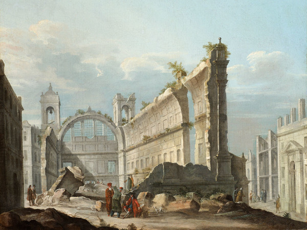 Pietro Bellotti, La Chiesa di San Nicola a Lisbona dopo il terremoto del 1 novembre (1755), cm 59,7 x 70,5. Londra, collezione privata