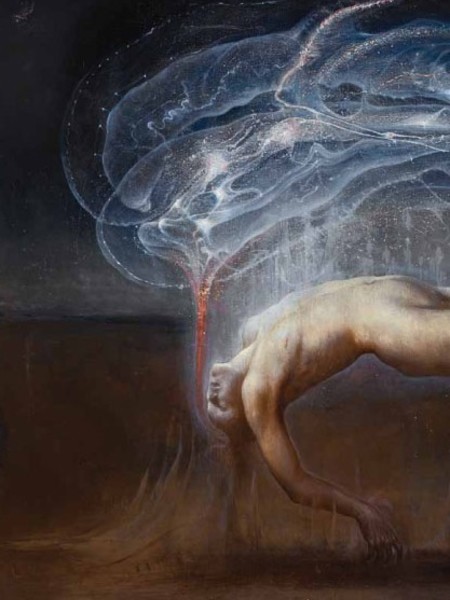 Agostino Arrivabene, Rapture (Ganimede), 2012, olio su lino, 180x230 cm (particolare)