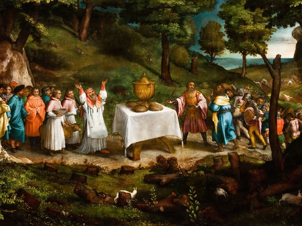 Lorenzo Lotto, Il sacrificio di Melchisedech, Ante 1545, Loreto, Museo Pontificio Santa Casa