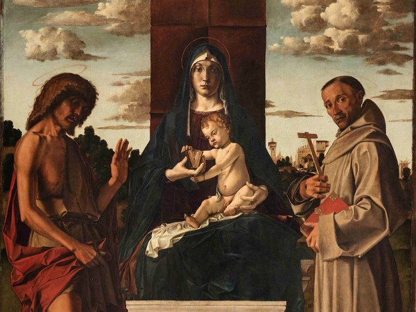 Bartolomeo Montagna, Madonna col Bambino e i santi Giovanni Battista e Francesco, 1485 ca.