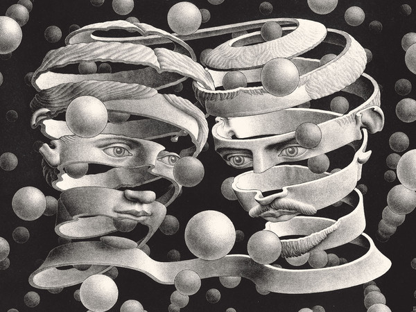 Maurits Cornelis Escher, Vincolo d’unione, Aprile 1956, Litografia, 33.9 x 25.3 cm, Collezione privata, Italia All M.C. Escher works | © 2018 The M.C. Escher Company | All rights reserved www.mcescher.co