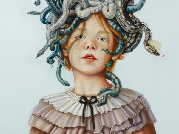 Claudia Giraudo, Medusa, 2019, olio su tela. 60×60 cm. 