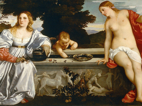 Tiziano Vecellio (1490 - 1576), Amor sacro e amor profano, 1515, Olio su tela, 278 x 118 cm, Roma, Galleria Borghese