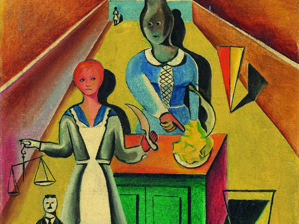 Max Ernst, Justitia o Bottega di macellaio, 1919. Olio su tela, Collezione privata © by SIAE 2015