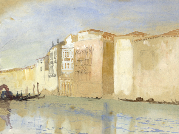 John Ruskin, <em>Venezia, Diga Marittima</em>, Matita e acquerello su carta, 491 x 298 mm, Ruskin Foundation (Ruskin Library, Lancaster University), Lancaster