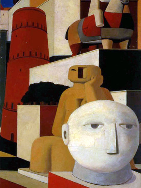 Salvatore Fiume, Via Raffele Carrieri, 1948, olio su tela, cm 76x48