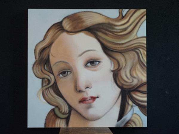 Andrea Ravo Mattoni, Botticelli, La nascita di Venere. Spray su tela, 100x100 cm., 2022. Pop House Gallery