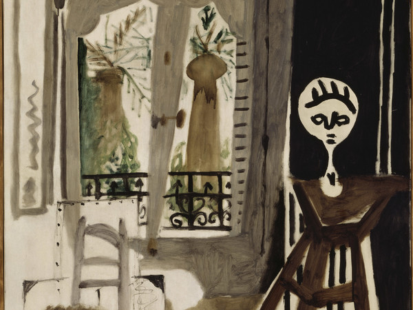 Pablo Picasso, Lo studio, 23 ottobre 1955. Olio su tela, 116x89 cm. Collection Centre Pompidou, Paris Musée national d’art moderne - Centre de création industrielle. Crédit photographique : (c) Centre Pompidou, MNAM-CCI/Service de la documentation photographique du MNAM/Dist. RMN-GP” © Succession Picasso by SIAE 2015