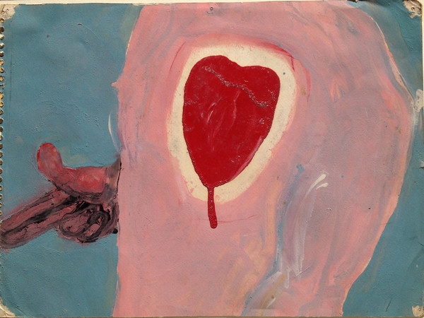 Jack Kerouac, Sacred Heart, N.D., olio su carta. 23x30,5 cm
