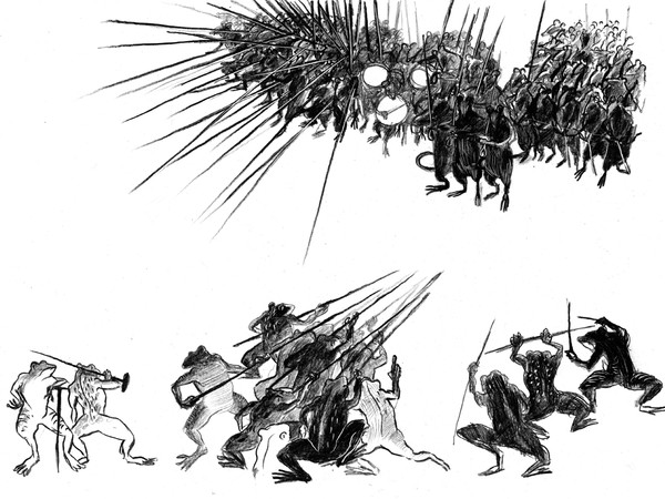 Daniele Catalli, La battaglia delle rane e dei topi, matite