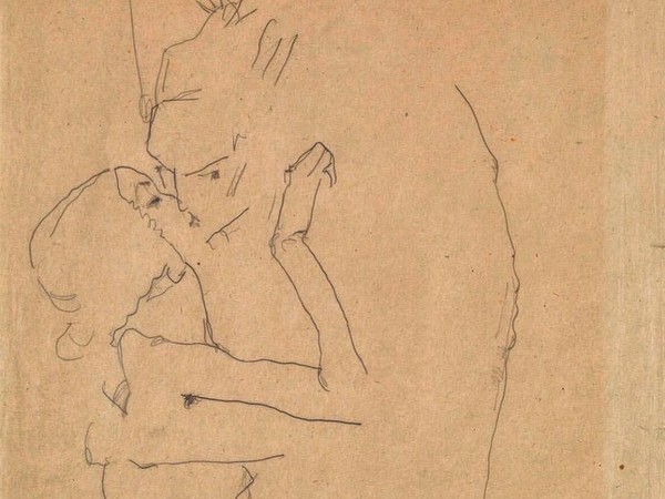 Egon Schiele (1890 - 1918), Il Bacio, 1911, Grafite su carta