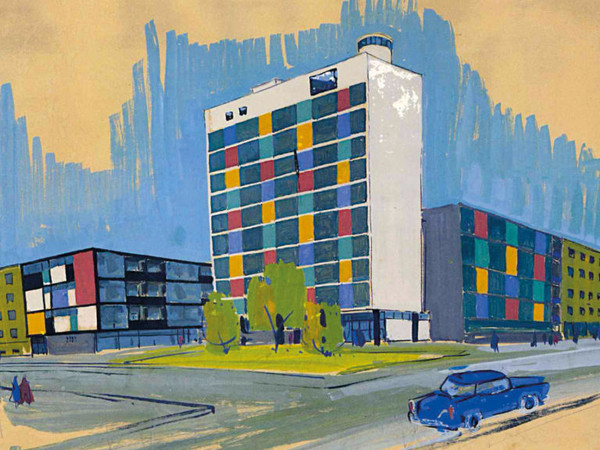 Ivo Vitić, Edificio Laginjine, Zagabria. Prospettiva di studio, 1962