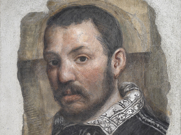 Lattanzio Gambara (Brescia 1530 circa - 1574), Autoritratto, 1561 - 1562, Affresco (strappo), 56.5 × 41.5 cm, Brescia, Pinacoteca Tosio Martinengo