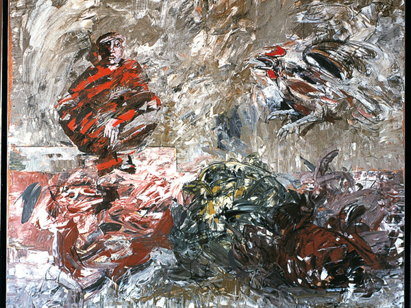 Silvano Girardello, Il guardiano dei cani 1°, 1982. Acrilico su tela, cm.140x160