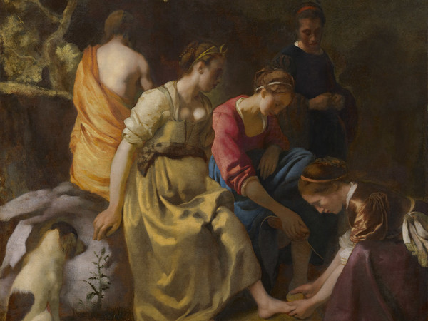 Johannes Vermeer, Diana e le sue ninfe, 1653-1654 circa, olio su tela, cm 97,8 x 104,6. L’Aia, Gabinetto reale di pitture Mauritshuis acquisito nel 1876. © L’Aia, Gabinetto reale di pitture Mauritshuis