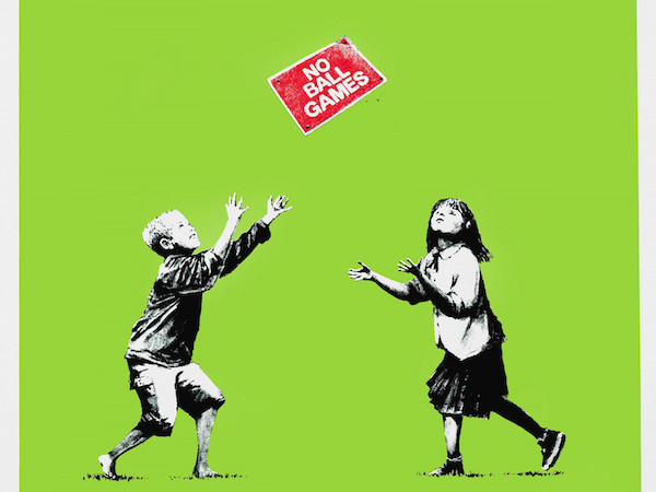 Banksy, <em>No Ball Games,</em> Screenprint, 2009 I Private Collection I Courtesy DART Chiostro del Bramante