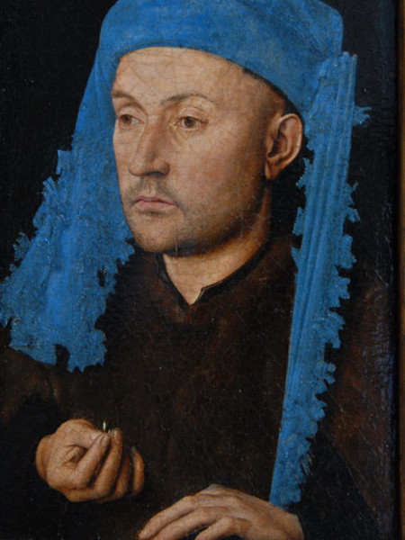 Jan van Eyck, Ritratto d'uomo con il cappello blu - Uomo con l'anello, Art Galleries Muzeul National Brukenthal, Sibiu