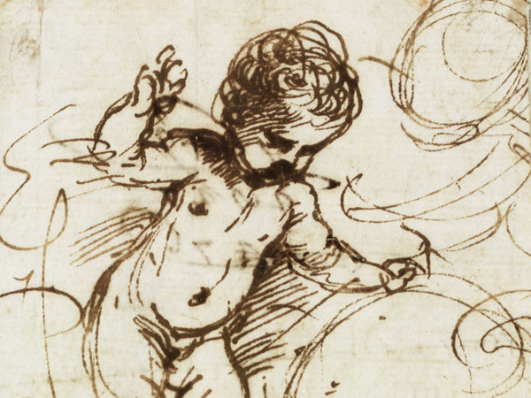 Giovanni Francesco Barbieri, detto il Guercino (Cento, 1591 - Bologna, 1666), Putto “Salvator mundi”, 1640-1650 circa, Inchiostro su carta, Cento, Pinacoteca Civica