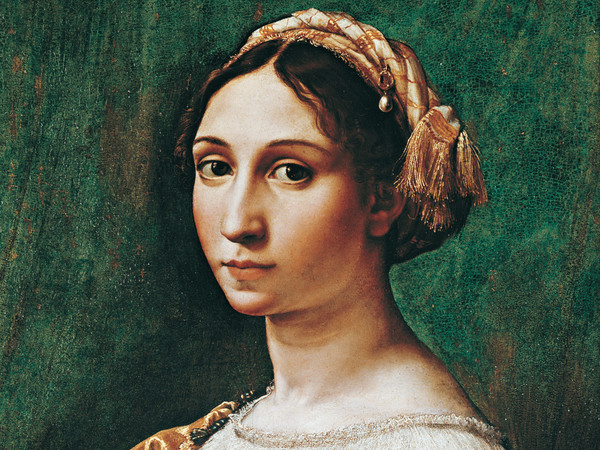 Raffaello Sanzio (Urbino, 1483 - Roma, 1520) e Giulio Pippi, detto Giulio Romano (Roma, 1499 - Mantova, 1546), Ritratto di giovane donna, 1518-1520 circa, Olio su tavola, 40 x 60 cm, Musée des Beaux-Arts de Strasbourg, Palais Rohan, Strasburgo