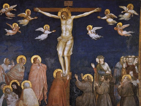 Giotto, Crocefissione con cinque francescani, Giotto, 1308-1310, Assisi, Basilica Inferiore