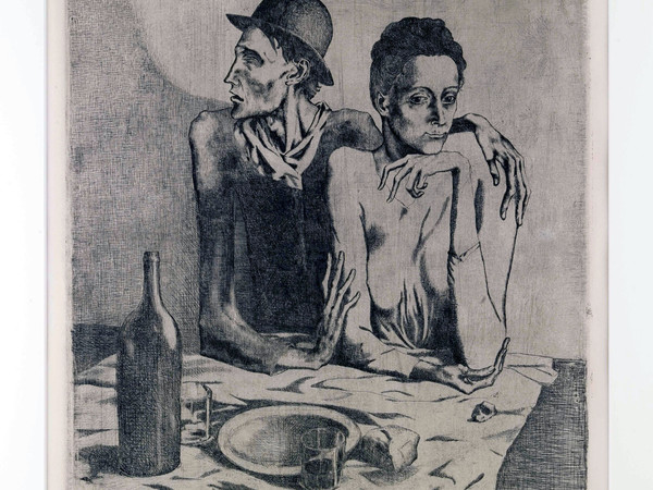 Pablo Picasso, Le repas frugal, 1904, acquaforte, mm 463x377